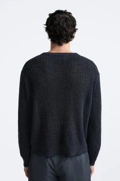 Hot JERSEY 100 % LINO PUNTO PERLADO Hombre Jerséis / Chaquetas