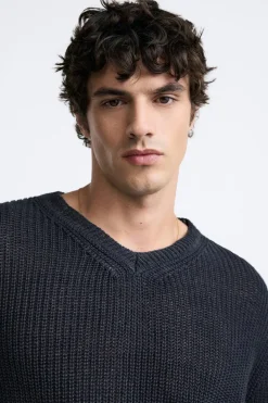 Hot JERSEY 100 % LINO PUNTO PERLADO Hombre Jerséis / Chaquetas