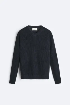 Hot JERSEY 100 % LINO PUNTO PERLADO Hombre Jerséis / Chaquetas