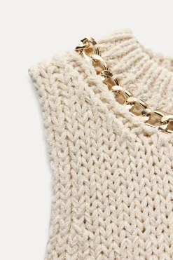 Hot JERSEY CHALECO CADENA PUNTO Mujer Cárdigan / Jerséis|Punto