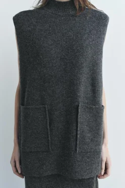 Fashion JERSEY CHALECO OVERSIZE Mujer Cárdigan / Jerséis|Punto