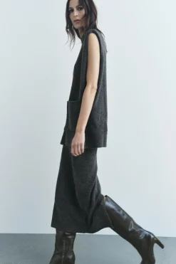 Fashion JERSEY CHALECO OVERSIZE Mujer Cárdigan / Jerséis|Punto