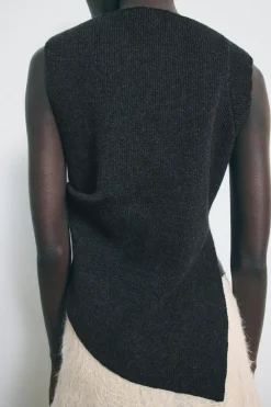 Hot JERSEY CHALECO PLIEGUE LATERAL CON LANA Mujer Cárdigan / Jerséis|Punto