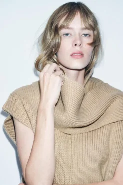 Discount JERSEY CHALECO PUNTO BUFANDA Mujer Cárdigan / Jerséis|Punto