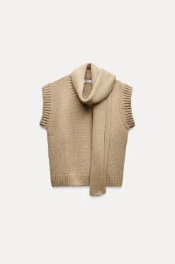 Discount JERSEY CHALECO PUNTO BUFANDA Mujer Cárdigan / Jerséis|Punto