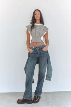 Best JERSEY CHALECO PUNTO CABLES Mujer Cárdigan / Jerséis|Punto