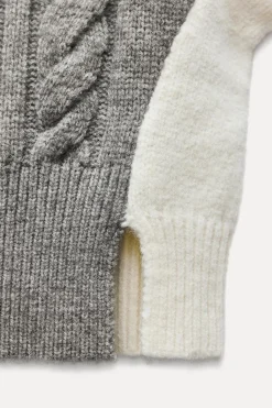 Best JERSEY CHALECO PUNTO CABLES Mujer Cárdigan / Jerséis|Punto