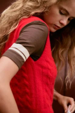 Hot JERSEY CHALECO PUNTO CABLES TACTO SUAVE Mujer Cárdigan / Jerséis|Punto