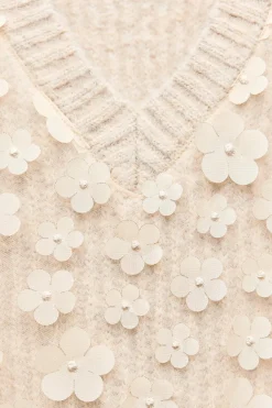 Online JERSEY CHALECO PUNTO COMBINADO FLORES Mujer Cárdigan / Jerséis|Punto