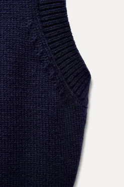 Discount JERSEY CHALECO PUNTO CUELLO SUBIDO Mujer Cárdigan / Jerséis|Punto