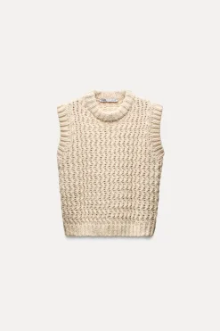 Sale JERSEY CHALECO PUNTO ESTRUCTURA Mujer Cárdigan / Jerséis|Punto