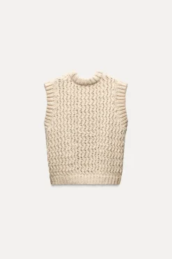 Sale JERSEY CHALECO PUNTO ESTRUCTURA Mujer Cárdigan / Jerséis|Punto