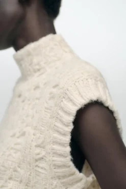 Outlet JERSEY CHALECO PUNTO ESTRUCTURA Mujer Cárdigan / Jerséis|Punto