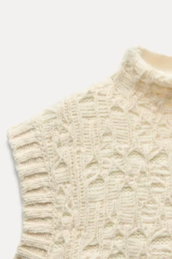 Outlet JERSEY CHALECO PUNTO ESTRUCTURA Mujer Cárdigan / Jerséis|Punto