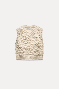 Fashion JERSEY CHALECO PUNTO ESTRUCTURA Mujer Cárdigan / Jerséis|Punto