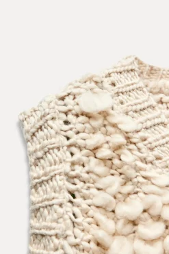 Fashion JERSEY CHALECO PUNTO ESTRUCTURA Mujer Cárdigan / Jerséis|Punto