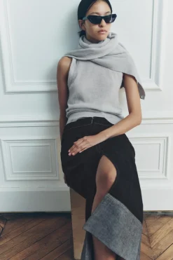 New JERSEY CHALECO PUNTO FINO CON LANA Y ALPACA Mujer Cárdigan / Jerséis|Punto