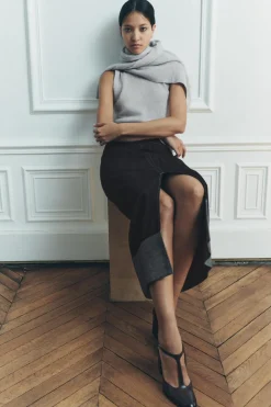 New JERSEY CHALECO PUNTO FINO CON LANA Y ALPACA Mujer Cárdigan / Jerséis|Punto