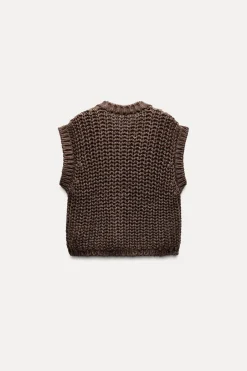 New JERSEY CHALECO PUNTO GRUESO Mujer Cárdigan / Jerséis|Punto