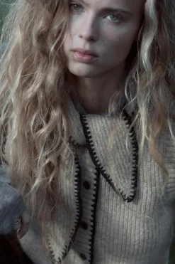 New JERSEY CHALECO PUNTO LAZO Mujer Cárdigan / Jerséis|Punto