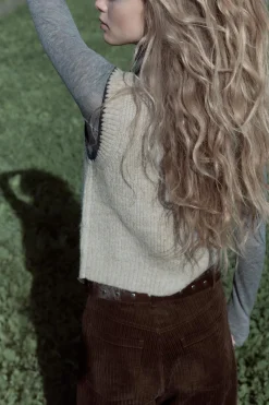 New JERSEY CHALECO PUNTO LAZO Mujer Cárdigan / Jerséis|Punto