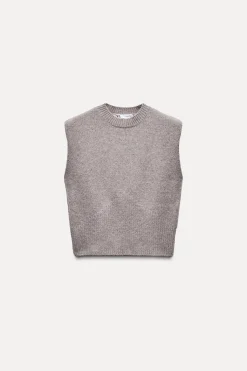 Outlet JERSEY CHALECO PUNTO LISO CON LANA Mujer Cárdigan / Jerséis|Punto