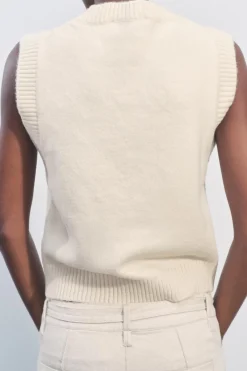 Discount JERSEY CHALECO PUNTO LISO Mujer Cárdigan / Jerséis|Punto