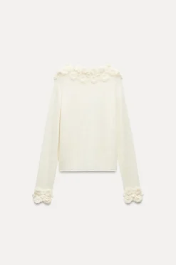 Discount JERSEY COMBINADO FLORES CON ALPACA Y LANA Mujer Cárdigan / Jerséis|Punto