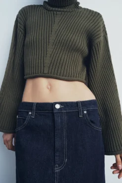 Discount JERSEY CROP PUNTO RIB Mujer Cárdigan / Jerséis|Punto