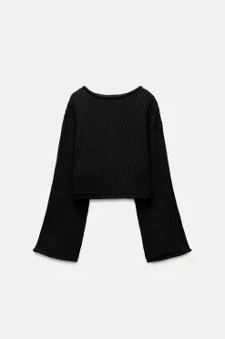 Online JERSEY CROP PUNTO RIB Mujer Cárdigan / Jerséis|Punto