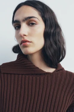 Clearance JERSEY CROP PUNTO RIB Mujer Cárdigan / Jerséis|Punto