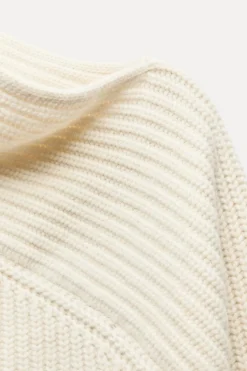 Fashion JERSEY CUELLO ASIMÉTRICO CON LANA Mujer Cárdigan / Jerséis|Punto