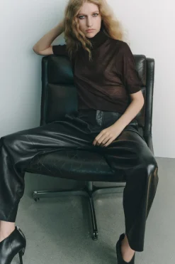 Clearance JERSEY CUELLO SUBIDO CON CASHMERE Y SEDA Mujer Cárdigan / Jerséis|Punto