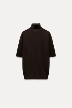 Clearance JERSEY CUELLO SUBIDO CON CASHMERE Y SEDA Mujer Cárdigan / Jerséis|Punto