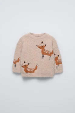 Niños ZARA 6 - 18 Meses·Punto<JERSEY EFECTO PELO ZORRITOS