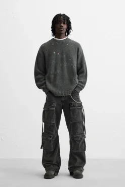 Online JERSEY EFECTO ROTOS ESTAMPADO Hombre Jerséis / Chaquetas