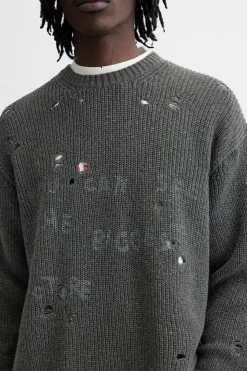 Online JERSEY EFECTO ROTOS ESTAMPADO Hombre Jerséis / Chaquetas