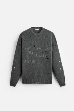 Online JERSEY EFECTO ROTOS ESTAMPADO Hombre Jerséis / Chaquetas