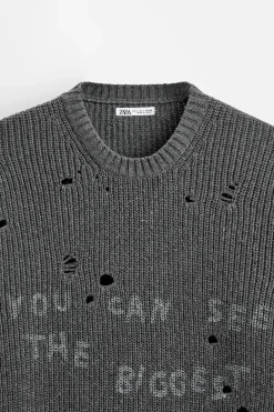 Online JERSEY EFECTO ROTOS ESTAMPADO Hombre Jerséis / Chaquetas