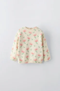Niños ZARA 6 - 18 Meses·Punto<JERSEY ESTAMPADO FLORES