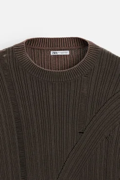 Clearance JERSEY ESTRUCTURA EFECTO ROTOS Hombre Jerséis / Chaquetas