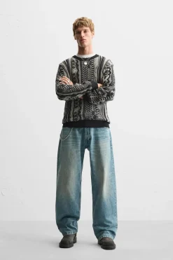 Outlet JERSEY JACQUARD ABSTRACTO Hombre Jerséis / Chaquetas