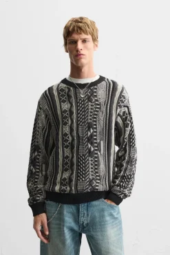 Outlet JERSEY JACQUARD ABSTRACTO Hombre Jerséis / Chaquetas