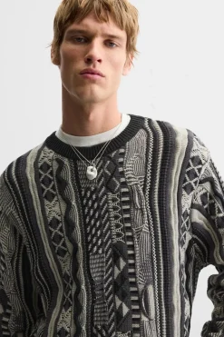 Outlet JERSEY JACQUARD ABSTRACTO Hombre Jerséis / Chaquetas