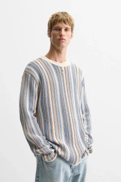 Outlet JERSEY JACQUARD RAYAS Hombre Jerséis / Chaquetas