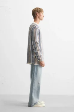 Outlet JERSEY JACQUARD RAYAS Hombre Jerséis / Chaquetas