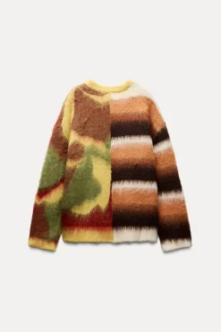 New JERSEY OVERSIZE PUNTO JACQUARD Mujer Cárdigan / Jerséis|Punto