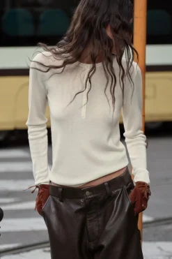 New JERSEY PANADERO PUNTO LISO CON LANA Mujer Cárdigan / Jerséis|Punto