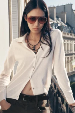 Fashion JERSEY POLO CON CASHMERE Y LANA Mujer Cárdigan / Jerséis|Punto