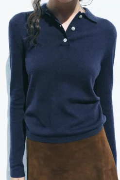 Hot JERSEY POLO LISO 100% LANA Mujer Cárdigan / Jerséis|Punto